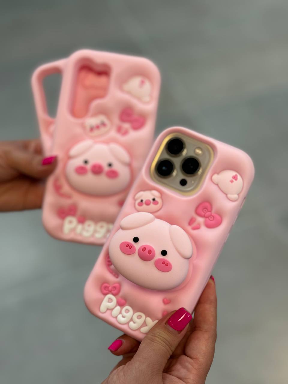 قاب گوشی آیفون خوك پاپ سوكت دار🐷 سيليكوني اورجينال