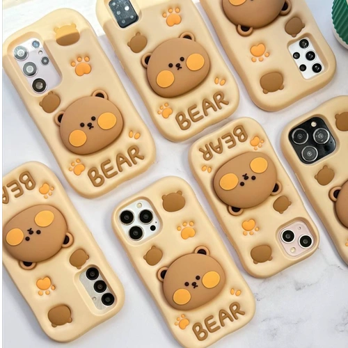 قاب فانتزی سامسونگ خرس پاپ سوکت دار BEAR سیلیکونی اورجینال