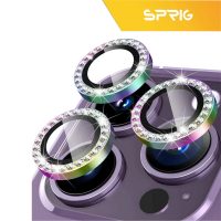 محافظ لنز دوربین مدل رینگی نگین دار هفت رنگ مناسب برای گوشی موبایل اپل iPhone 13 Pro Max