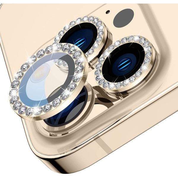 محافظ لنز دوربین مدل رینگی نگین دار مناسب برای گوشی موبایل اپل iPhone 15 Pro Max