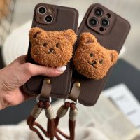 قاب گوشی آیفون فانتزی خرس قهوه ای اورجینال